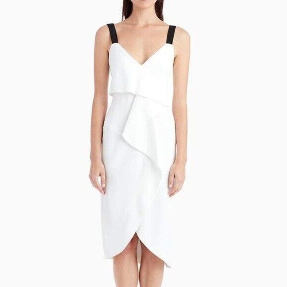 Jason Wu Compact Crepe Sleeveless Cocktail Dress With Ruffle Size‎ 2 $1695